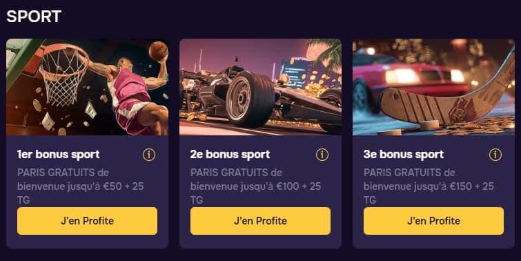 GTBet Casino bonus bienvenue sport