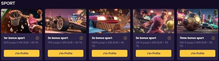 bonus sport GT Bet Casino