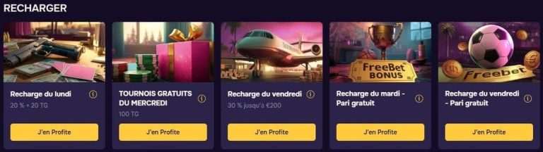 promotions hebdomadaires GT Bet Casino